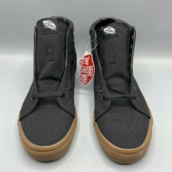 Vans Sk8-Hi Reissue Canvas Skate Shoes Men's  Black/Gum - Picture 2 of 6